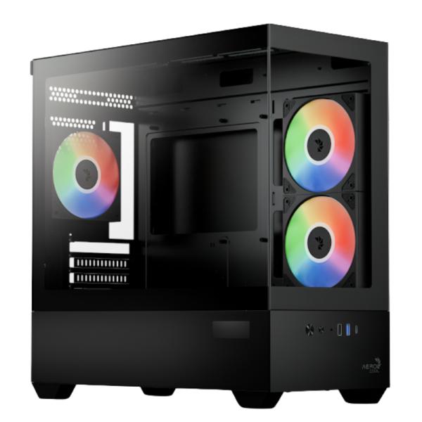 CASE GAMING RGB AEROCOOL P300D DIGI-G-BK-V1 DIGI MINI TOWER VENTILADORES 3 DE