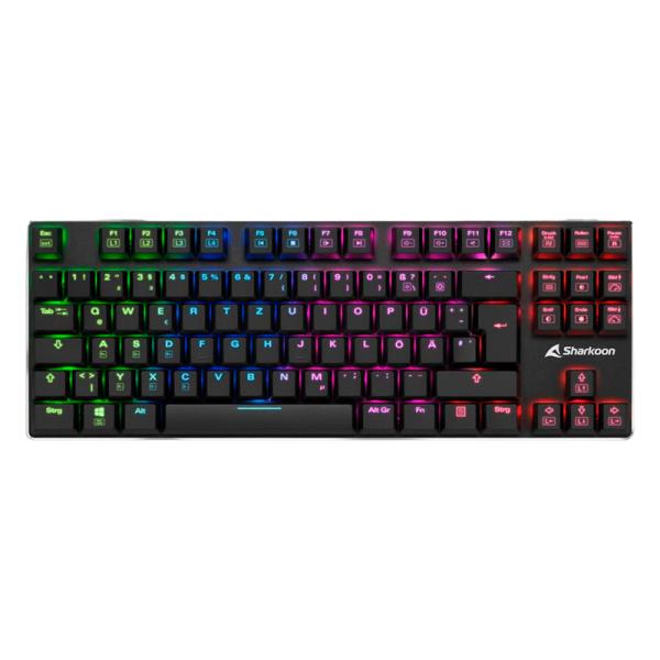 TECLADO GAMING RGB SHARKOON PUREWRITER TKL MECÁNICO USB INGLÉS SWITCH AZUL