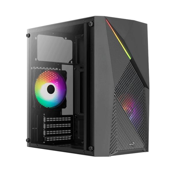 CASE GAMING RGB AEROCOOL RAIDER MINI-G-BK-V2 VENTILADORES 2 DE 120MM CON VIDRIO