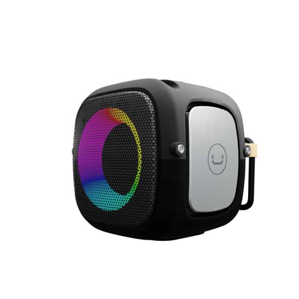 PARLANTE BLUETOOTH CUBI TWS WATERPROOF RGB LED GRIS UNNO TEKNO