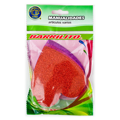 BARRILITO CALCOMANIA DE FOAMY CORAZON FS004 CON PEGAMENTO 9.6 CM 10 PIEZAS 3
