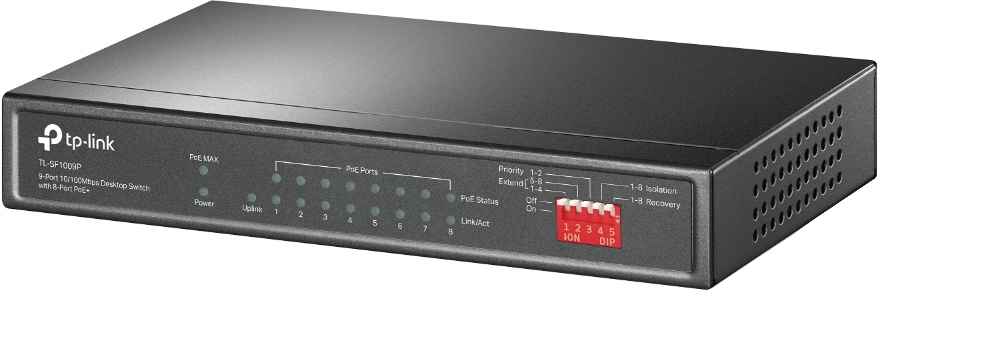 TP-LINK SWITCH OMADA DE ESCRITORIO DE 9 PUERTOS A 10 / 100MBPS CON 8 PUERTOS