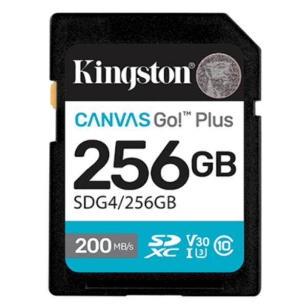 MEMORIA SDXC 256GB KINGSTON CANVAS GO PLUS GEN 4 200 MB/S PARA CÁMARAS Y VIDEO