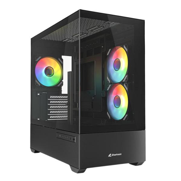 CASE RGB SHARKOON MK6 MID TOWER VENTILADORES 3 DE 120MM CON VIDRIO LATERAL