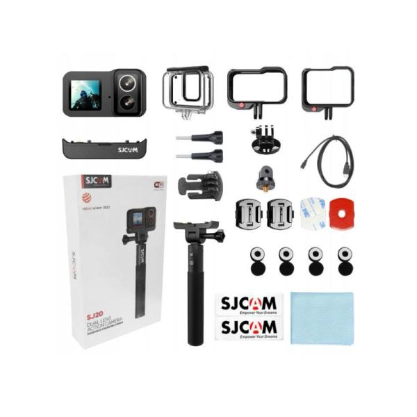 SJCAM SJ20, 4K, DUAL LENS ACTION CAMERA, HANDHELD CHARGING COMBO.