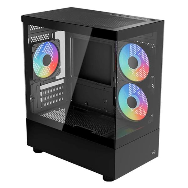 CASE RGB AEROCOOL VIEWPORT MINI-G-BK-V2 MINI TOWER VENTILADORES 3 DE 120MM CON