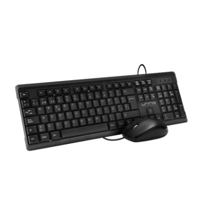 TECLADO Y MOUSE UNNO TEKNO KLASS USB ESPAÑOL NEGRO