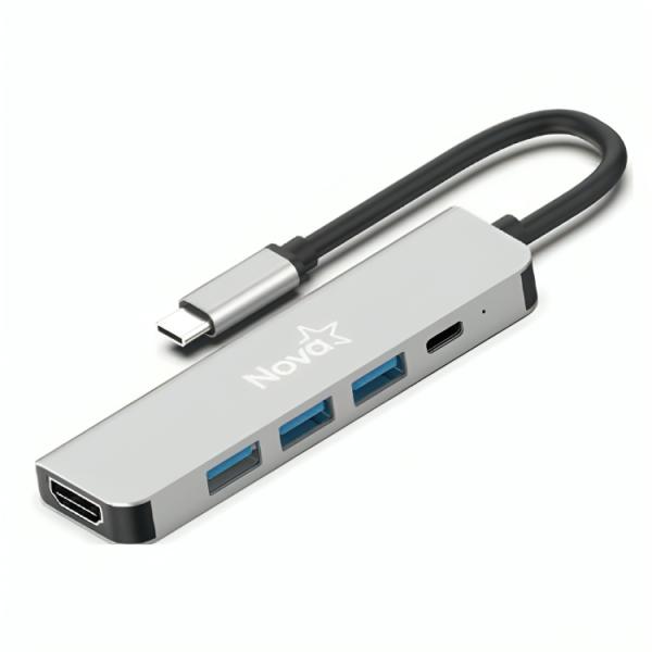 HUB NOVA FAA382CU002C 5 EN 1 USB-C 1 PUERTO USB-A 3.0 2 PUERTOS USB-A 2.0 1