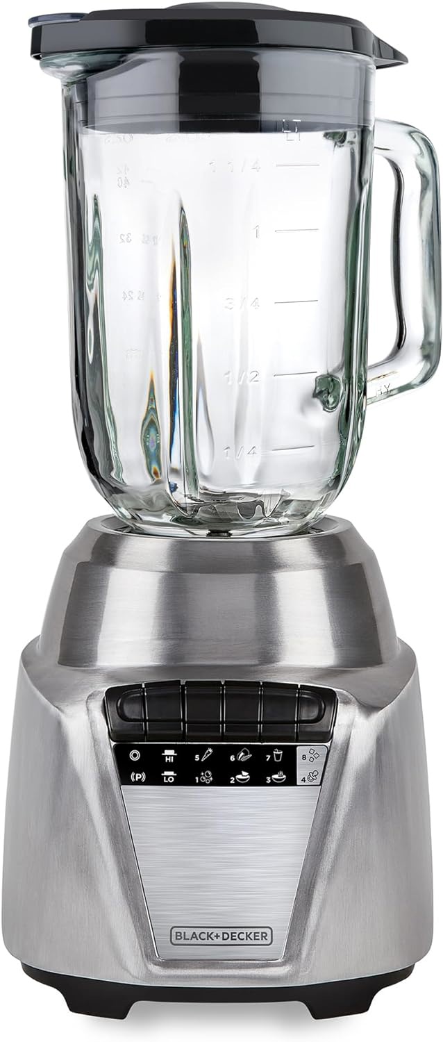 BLACK + DECKER LICUADORA 8 VELOC VIDRIO 1.25L 700W GRIS - BL0876-2SDLA