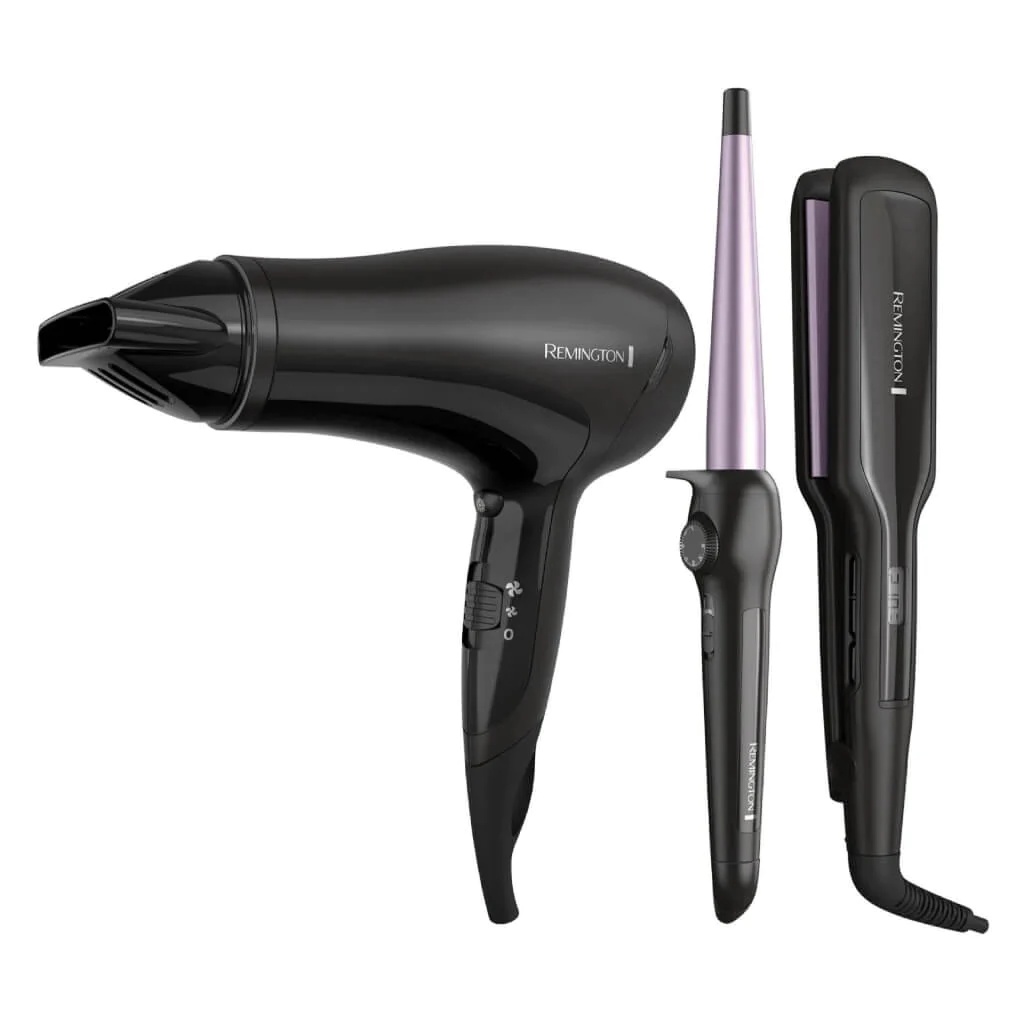 REMINGTON COMBO ALISADORA, RIZADORA Y SECADORA MEGAPACK MIDNIGHT LILAC