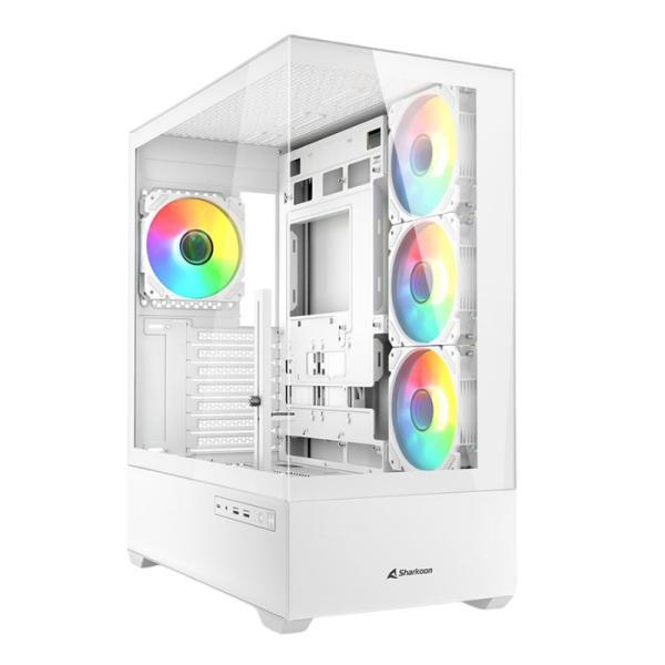 CASE RGB SHARKOON AK6 MID TOWER VENTILADORES 4 DE 120MM CON VIDRIO LATERAL