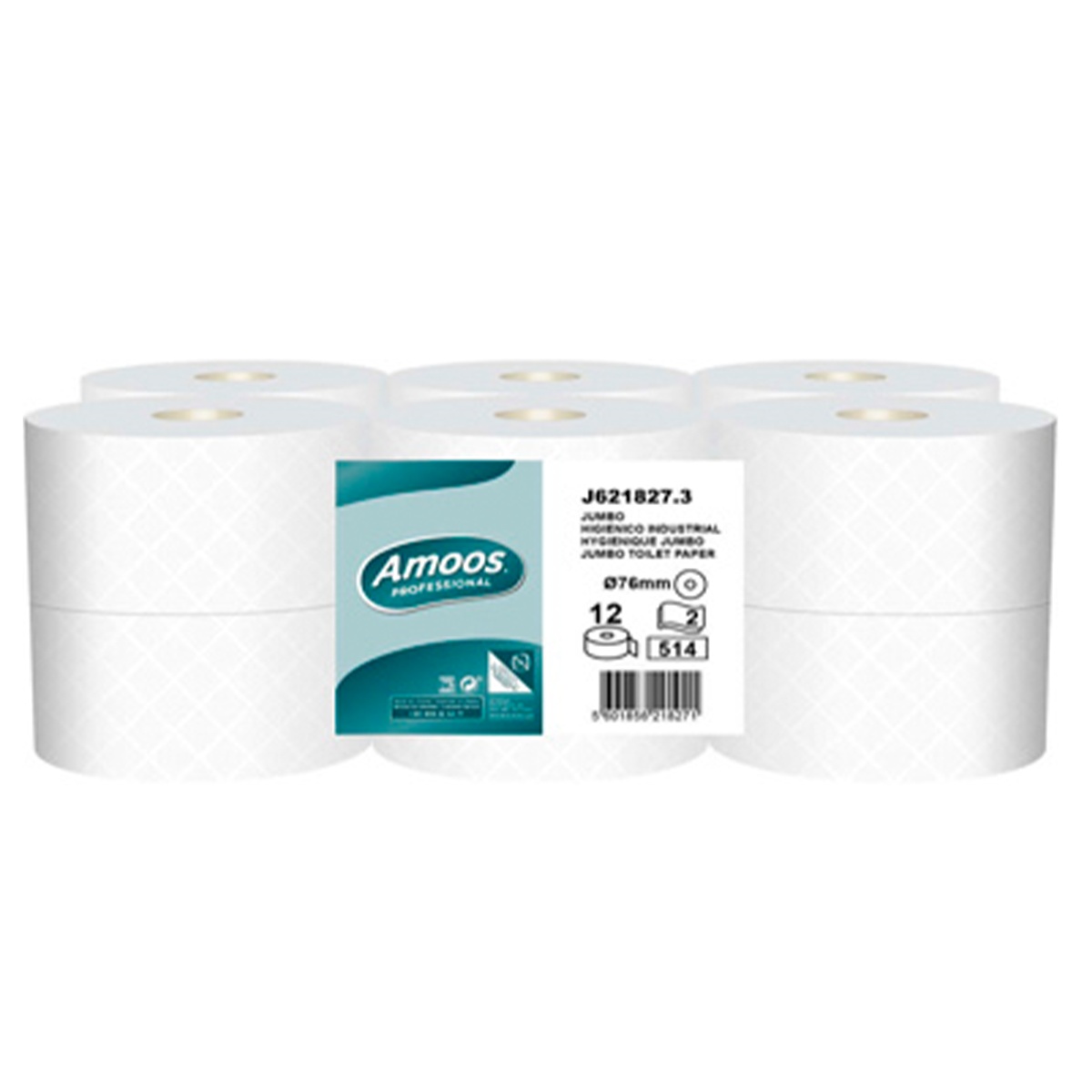 AMOOS PAPEL HIGIENICO JUMBO DOBLE HOJA 180M PACK 12 ROLLOS J621827