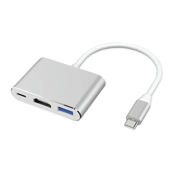 HUB USB-C AON 3 EN 1 HDMI 4K USB-A USB-C