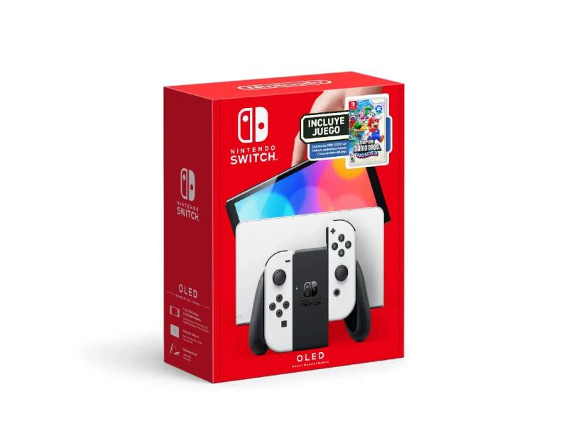 CONSOLA NINTENDO SWITCH OLED WHITE + SUPER MARIO WONDER BUNDLE