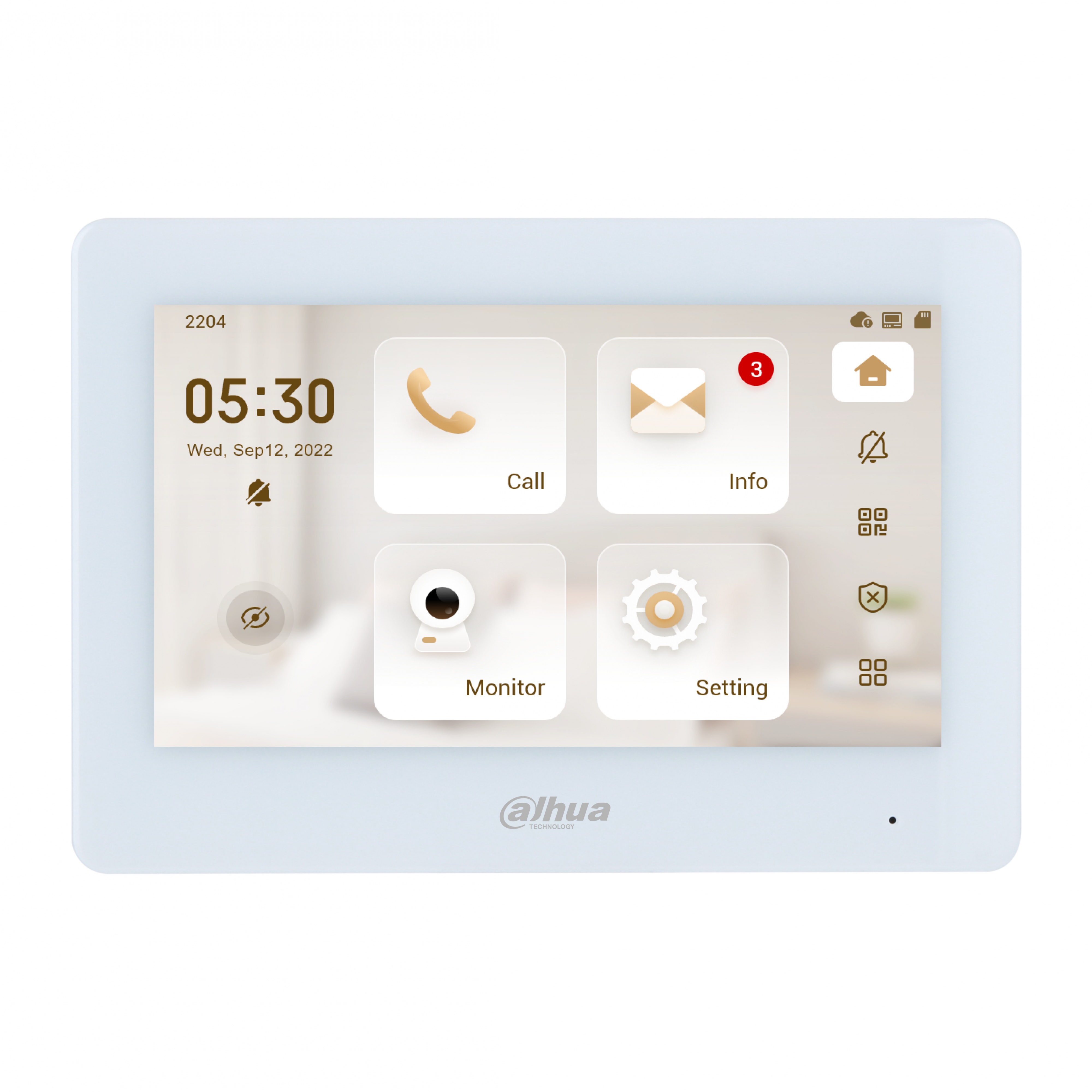 DAHUA MONITOR INTERIOR WI-FI TACTIL DE 6 CANALES -DHI-VTH5421HW-W-