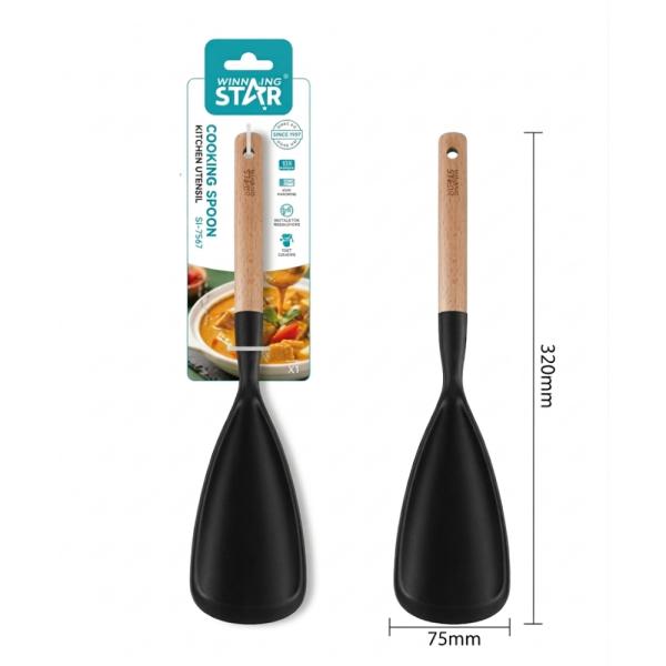 CUCHARA DE COCINA WINNING STAR ST-7557 SILICONA / NYLON / MADERA