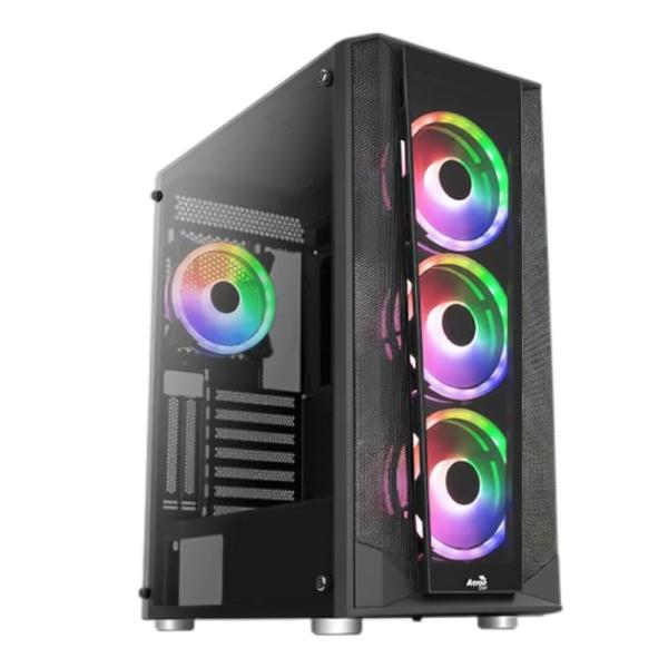 CASE FRGB AEROCOOL PRISM-G-BK-V2 MID TOWER VENTILADORES 4 DE 120MM CON VIDRIO