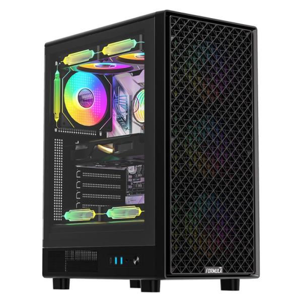 CASE RGB FORMULA V LINE MANA DYNAMIC BLACK AR MID TOWER VENTILADORES 4 DE 120MM