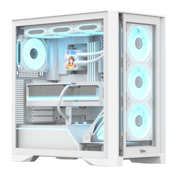 CASE ARGB FORMULA V AIR POWER G8 FLOE WHITE MID TOWER VENTILADORES 5 DE 120 MM