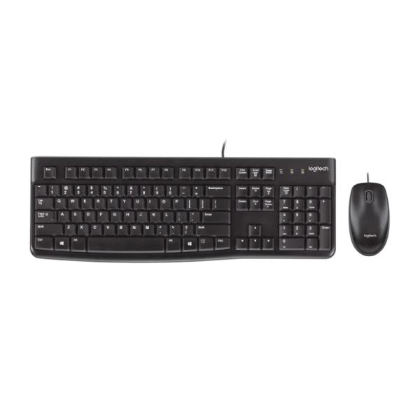 TECLADO Y MOUSE LOGITECH MK120 MEMBRANA ALÁMBRICO USB INGLÉS 920-002565
