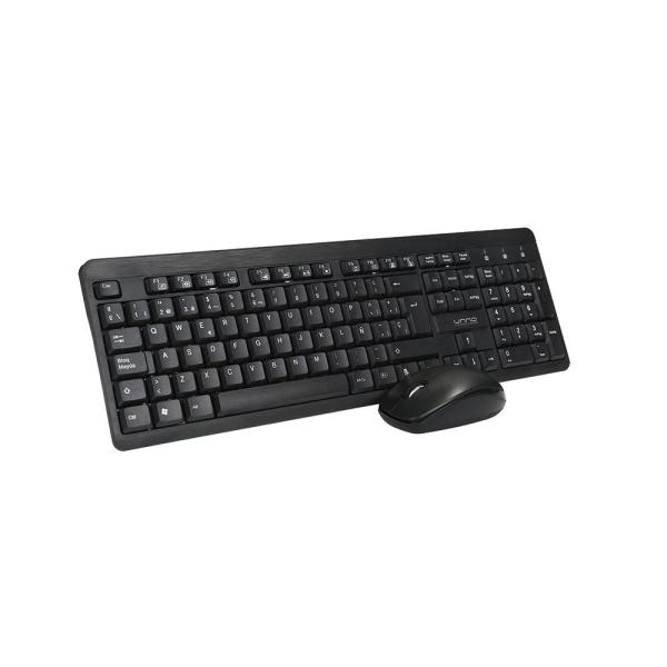 TECLADO Y MOUSE UNNO TEKNO KLASS INALAMBRICO ESPAÑOL NEGRO