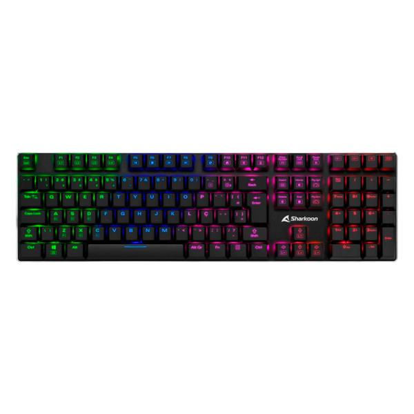 TECLADO GAMING RGB SHARKOON PUREWRITER MECÁNICO ALÁMBRICO USB INGLÉS SWITCH