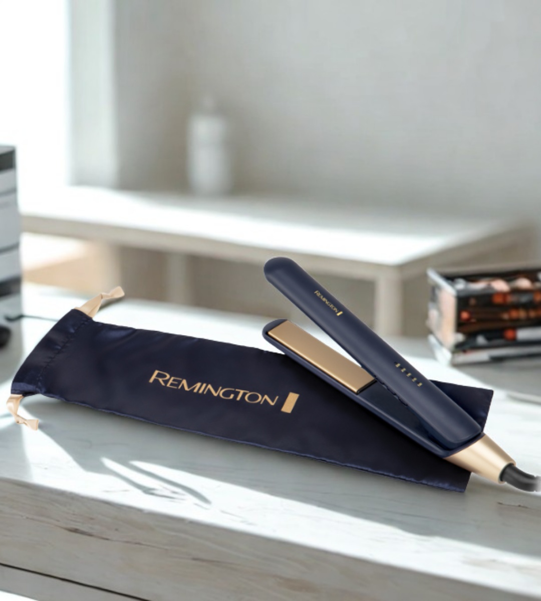 REMINGTON ALISADORA CABELLO CERAMICA INFUSION ZAFIRO 1" SAPPHIRE LUXE AZUL
