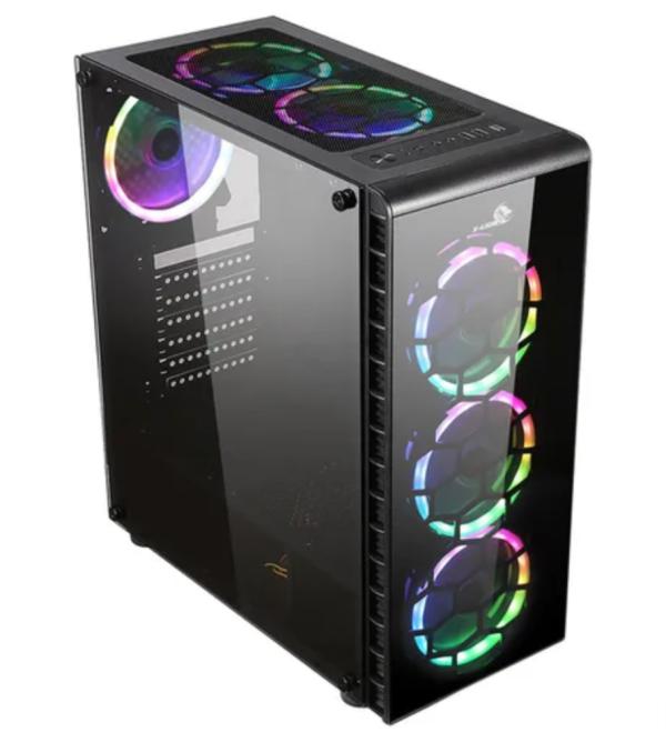GABINETE PC X-LION KN-810 GAMING MID TOWER VIDRIO TEMPERADO RGB