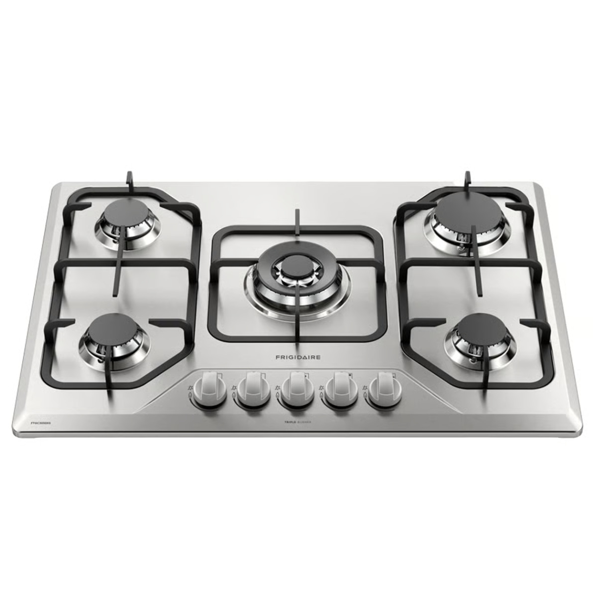 FRIGIDAIRE PLANTILLA DE GAS EMPOTRABLE DE 30" 5 QUEMADORES ACERO INOXIDABLE