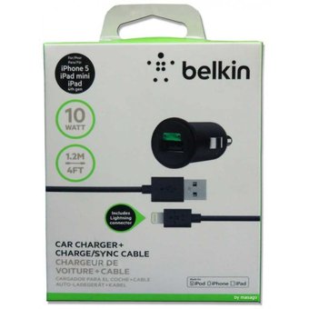 CARGADOR PARA CARRO BELKIN DUAL USB 10W 2.1A NEGRO