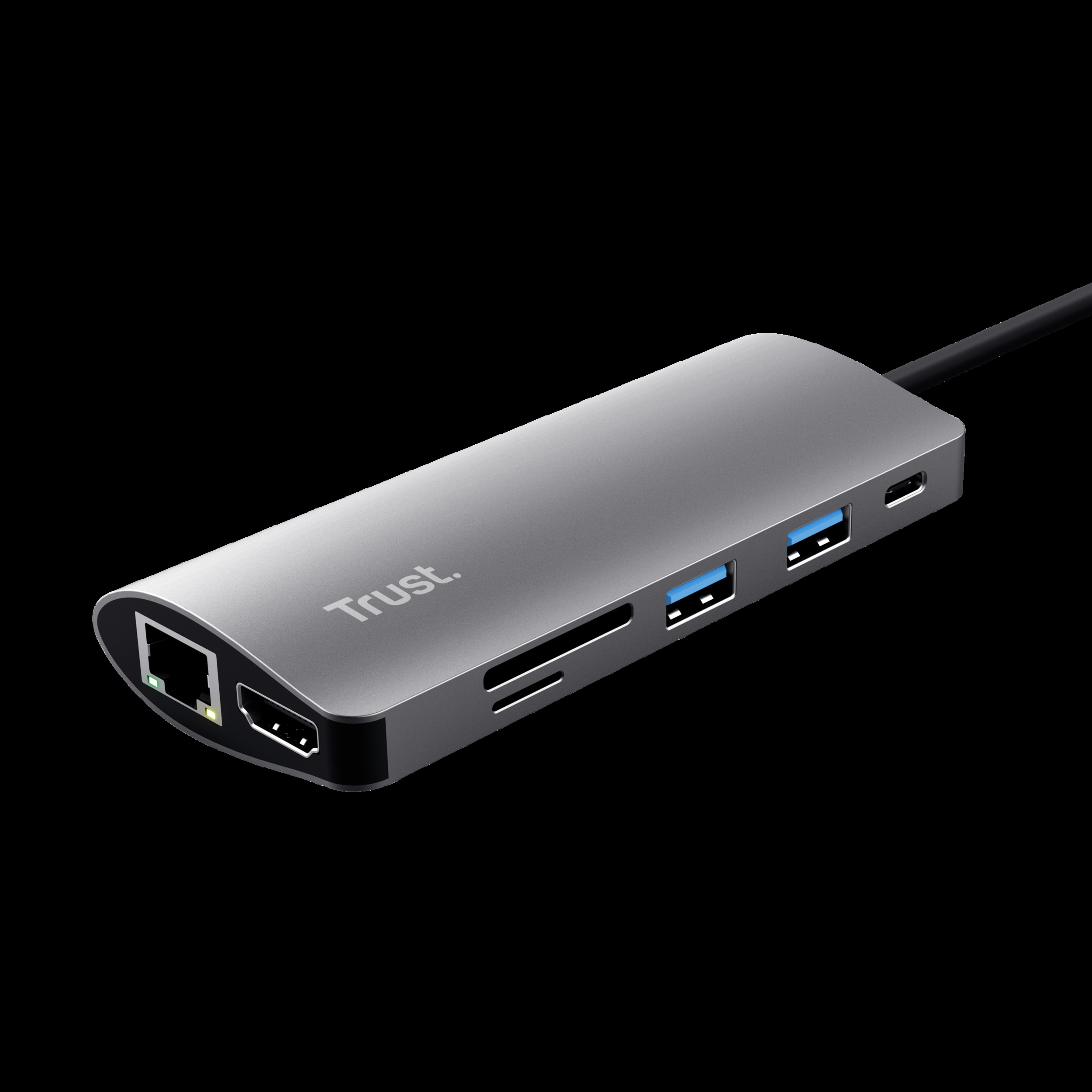 TRUST ADAPTADOR 7-EN-1 USB-C- HDMI- RED-LECTOR DE TARJETAS USB-C Y USB - 23775