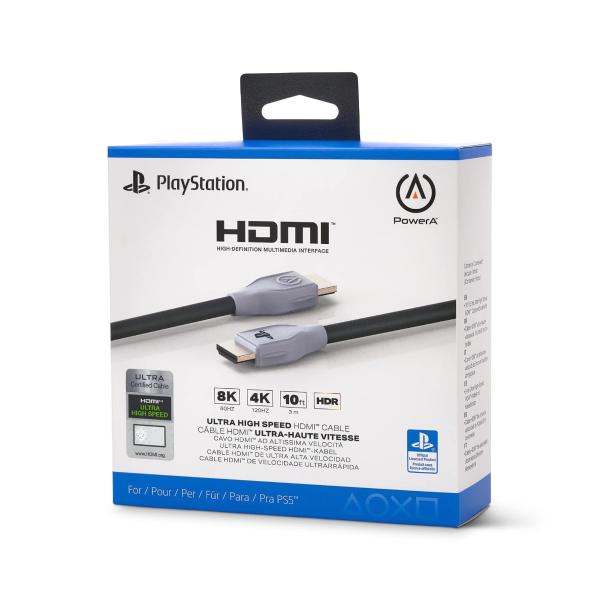 CABLE HDMI POWERA ULTRA HIGH SPEED 2.1 PARA PS5 3M 4K 120HZ 8K 60HZ 48 GBPS