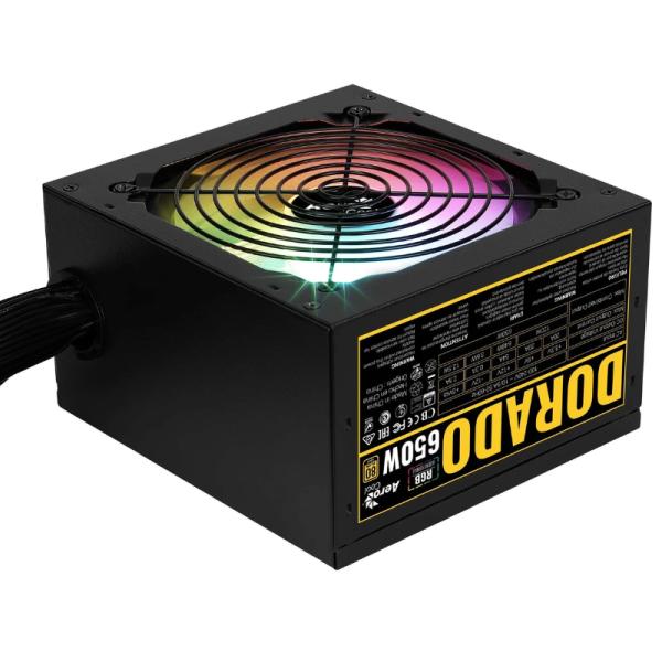 FUENTE DE PODER AEROCOOL DORADO 650W 80 PLUS GOLD NO MODULAR ATX