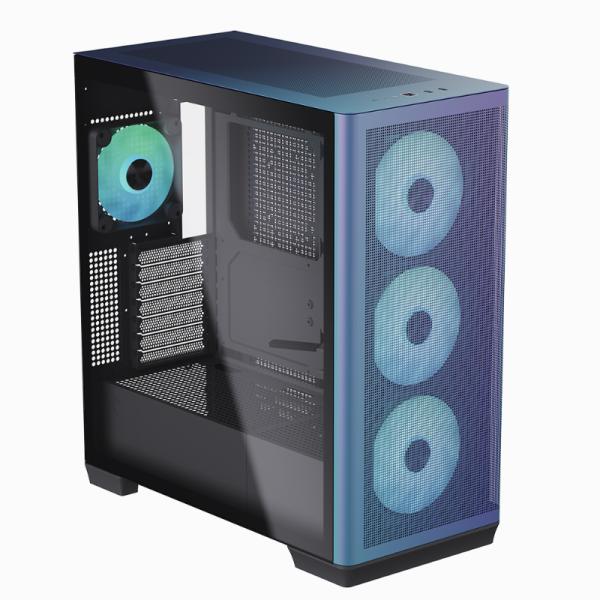 CASE RGB APNX C1-R-CF-V1 MID TOWER VENTILADORES 3 DE 140MM Y 1 DE 120MM CON