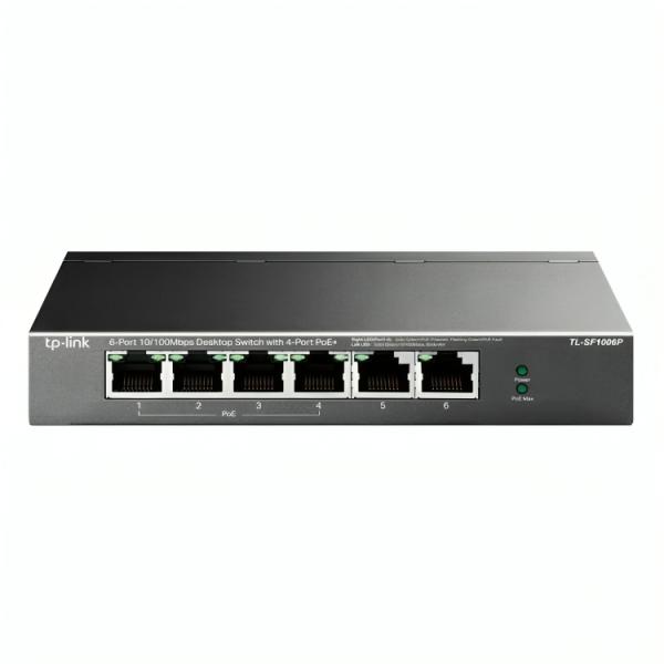 SWITCH TP LINK TL-SF1006P(UN) 4 PUERTOS POE+ Y 2 PUERTOS FAST ETHERNET 10/100