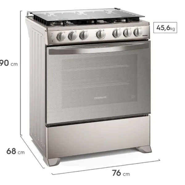 FRIGIDAIRE COCINA DE GAS DE 30" 6 QUEMADORES PLATEADO FKGN30C3FYI