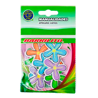 BARRILITO CALCOMANIA DE MADERA FLORES 10 PIEZAS WS005