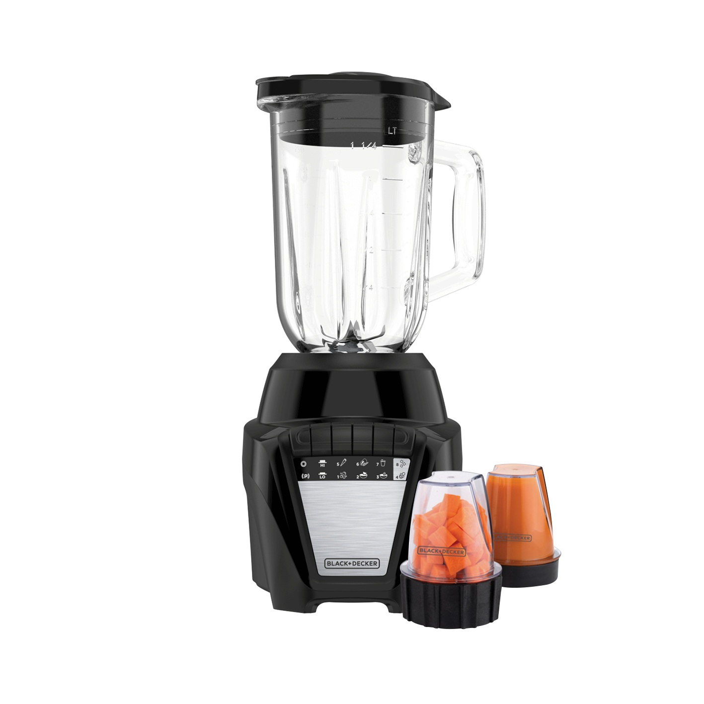 BLACK + DECKER LICUADORA 8 VELOC VIDRIO 1.25L + 2 CONTENDORES ICE CRUSH NEGRA -