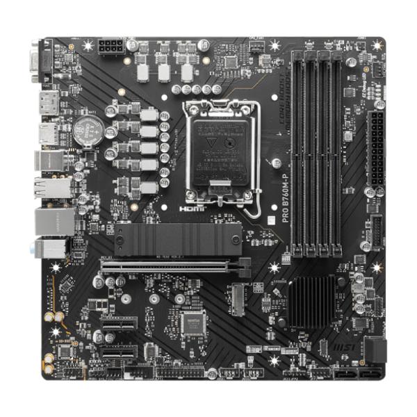 TARJETA MADRE MSI PRO B760M-P LGA 1700 M-ATX DDR5 911-7E02-023 NEGRO