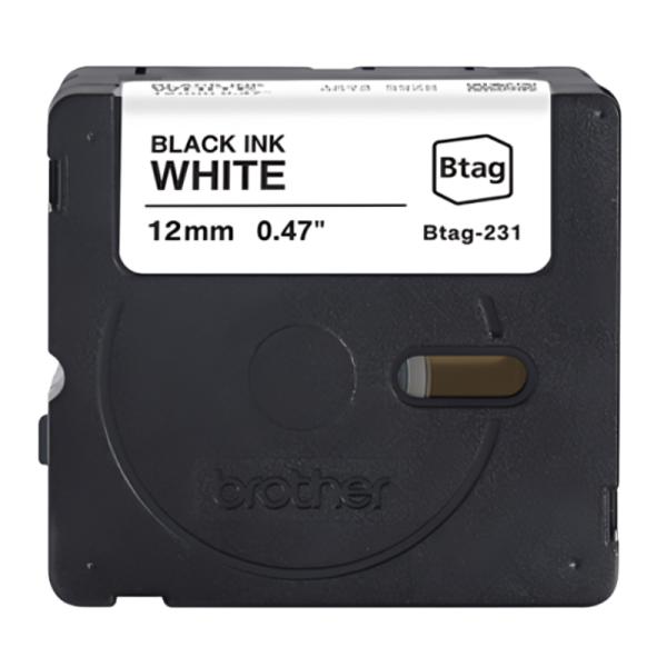CINTA DE ETIQUETADO BROTHER BTAG231 12MM X 4M COMPATIBLE CON P-TOUCH NEGRO