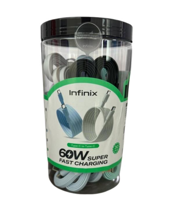 INFINIX FLAT CABLE CAN 30 UNITS USB-A TO USB-C, 1M (5 COLORS)