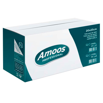 AMOOS TOALLA DE MANOS INTERFOLIADA 21X25 CAJA 20 UDS N622500.0
