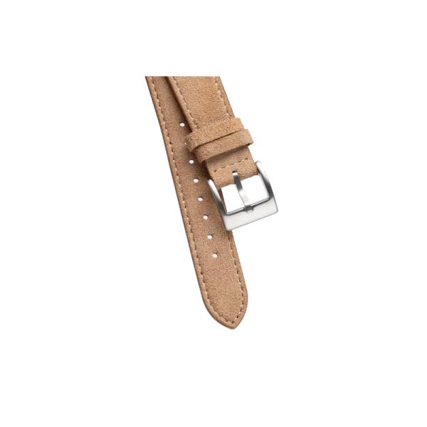 KIESLECT 22MM KHAKI SUEDE LEATHER STRAP.