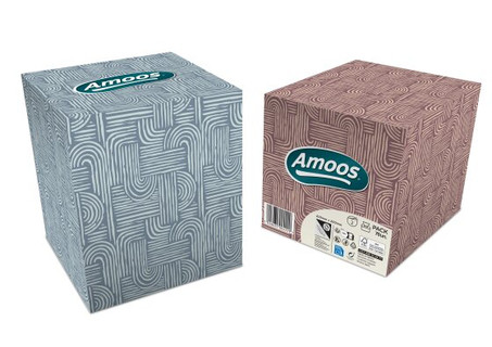 AMOOS PAÑUELOS FACIALES DE PAPEL DESECHABLE CUBO COSMETICO 70 X 2 CAPAS CAJA DE