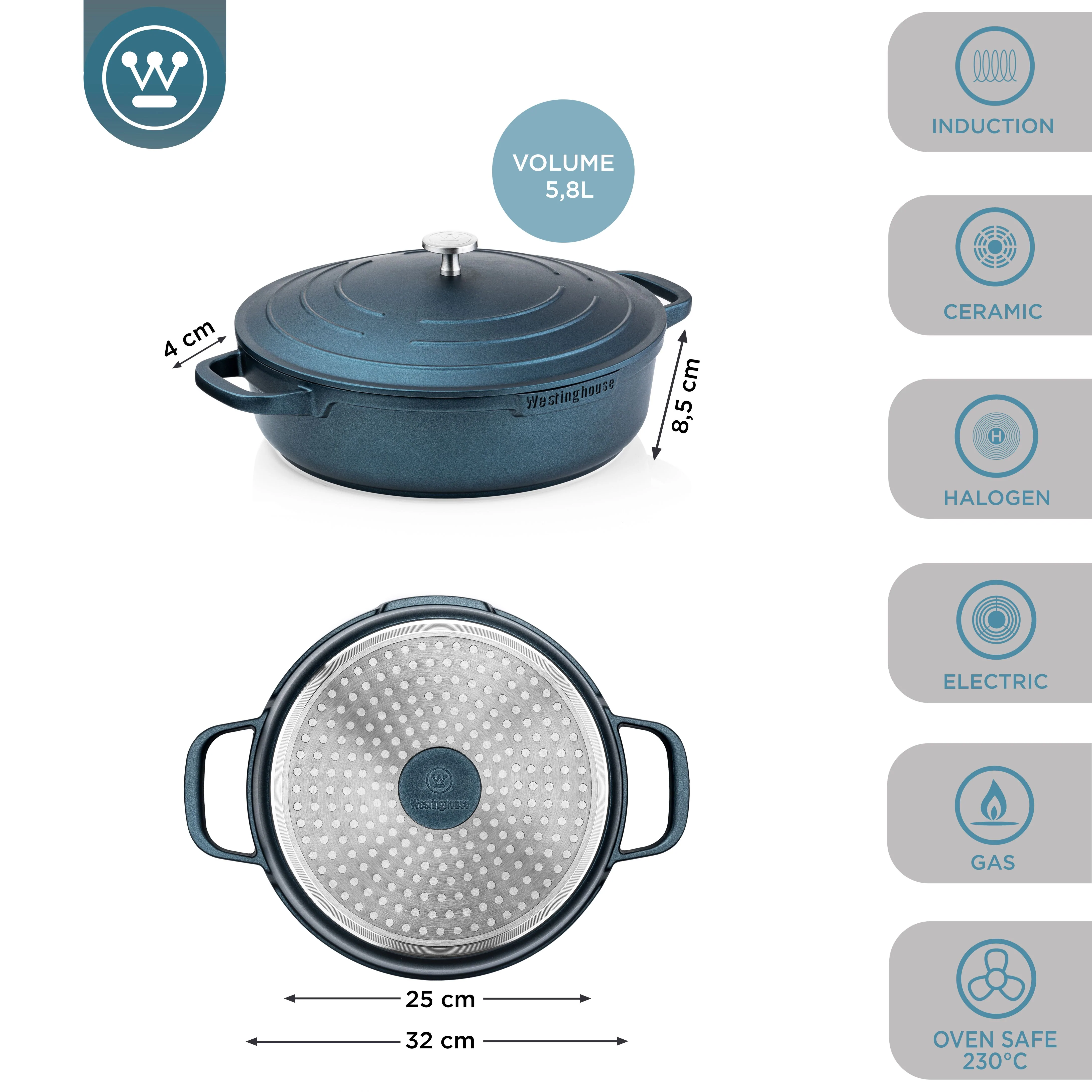 WESTINGHOUSE OLLA PERFORMANCE AZUL 32CM WCCC0095L32BL