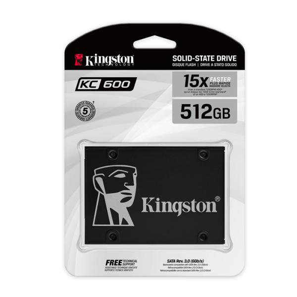 HD INTERNO SOLIDO 512GB KINGSTON KC600 2.5 PULG SATA III 550MB/S / 520MB/S
