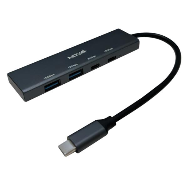 HUB NOVA AHB2S440001C USB-C 2 PUERTOS USB-A 3.2 Y 2 PUERTOS USB-C 3.2 10GBPS