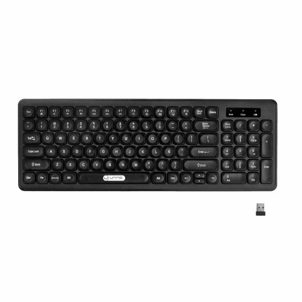 TECLADO UNNO TEKNO KLASS INALAMBRICO COMPACTO ESPAÑOL NEGRO