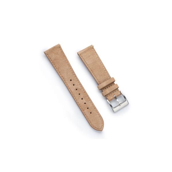 KIESLECT 22MM KHAKI SUEDE LEATHER STRAP.