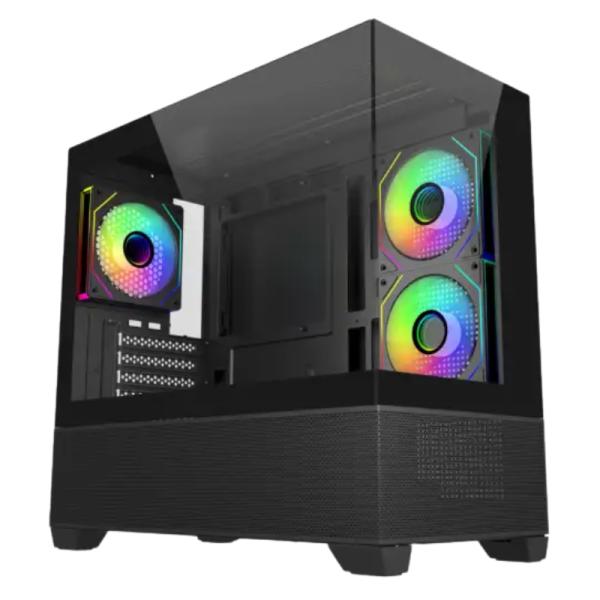 CASE RGB COOLER MASTER ELITE 490 MINI TOWER VENTILADORES 3 DE 120MM CON VIDRIO